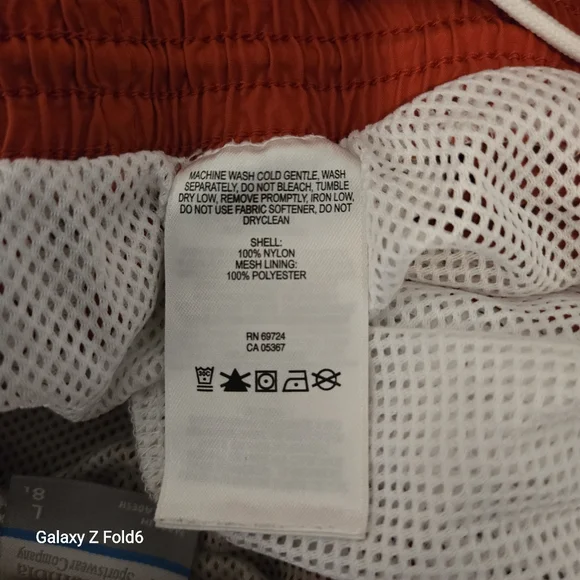 Columbia PFG Swim Shorts Orange Nylon Fishing Hiking Outdoor Mesh Lined Men’s L - Picture 5 of 7